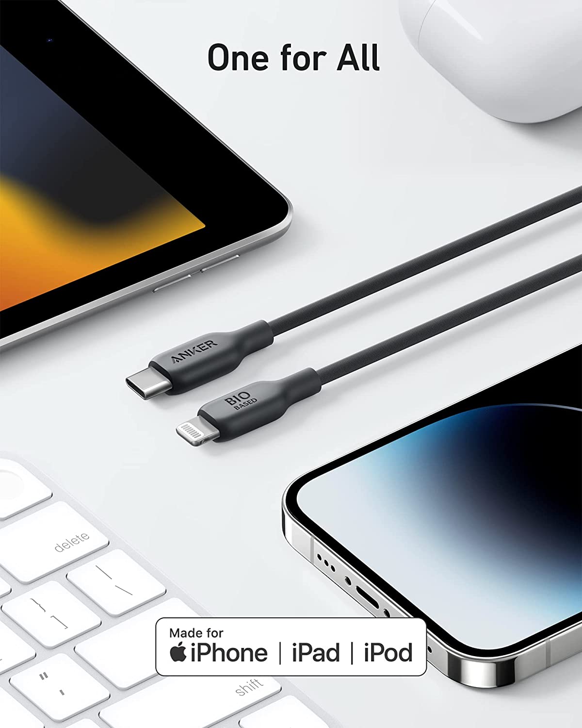 Anker 541 Bio-Based USB-C to Lightning Cable 3ft