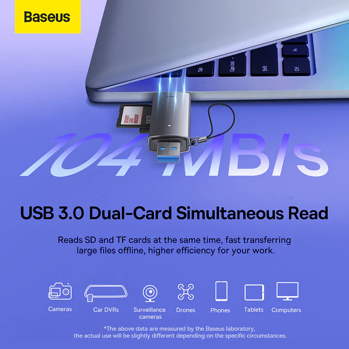 Baseus Card Reader Dual Output USB-A and Type-C to SD/TF Card Reader