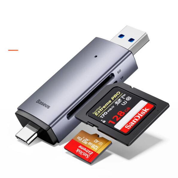 Baseus Card Reader Dual Output USB-A and Type-C to SD/TF Card Reader