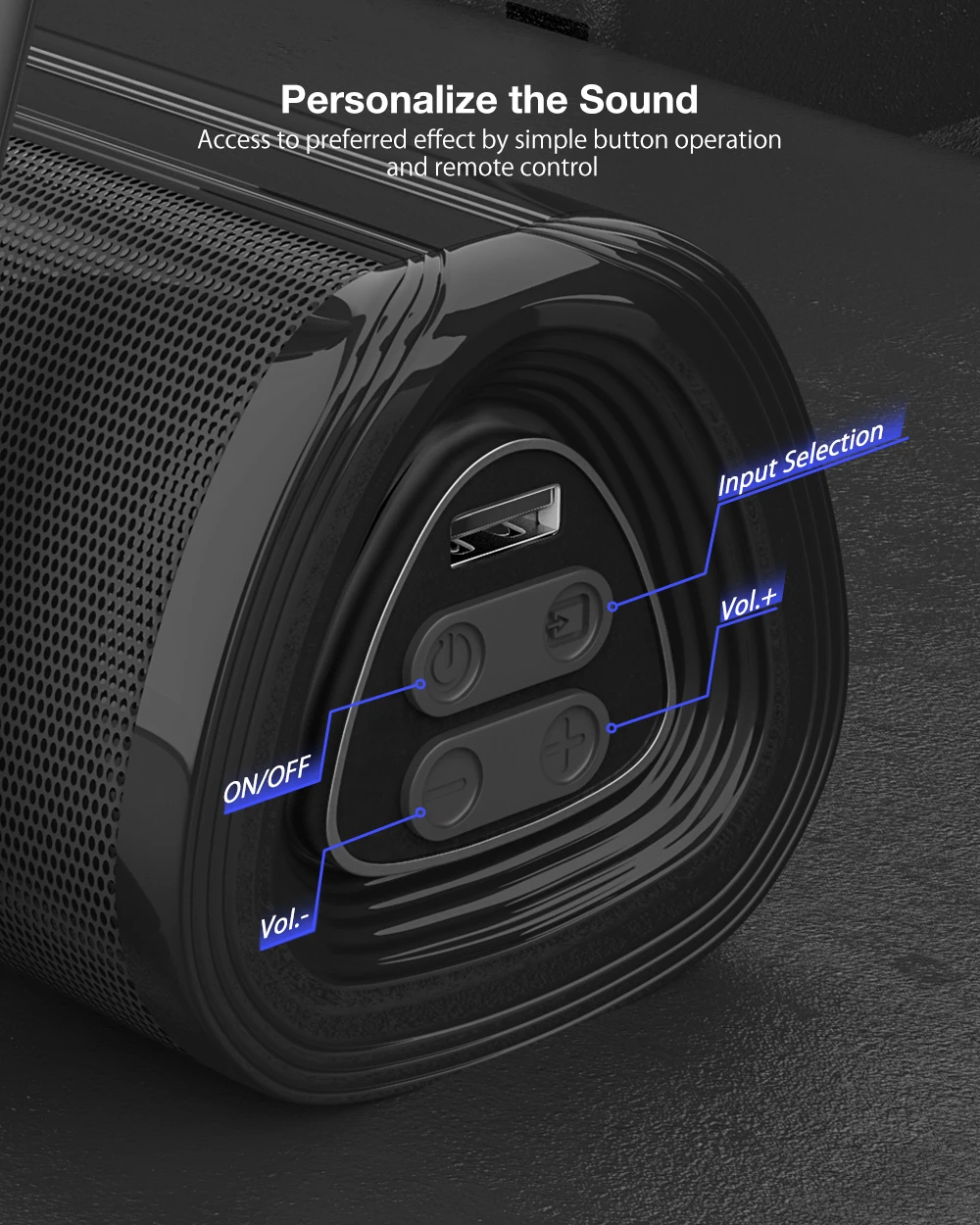 BlitzWolf BW-SDB1 Pro Bluetooth-Compatible TV Speaker Soundbar with 60W Output 2.0 Channel Powerful Bass 4 Speakers