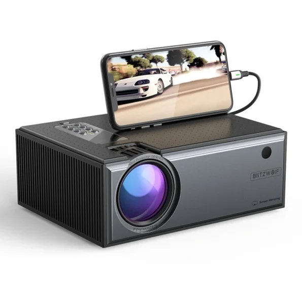 Blitzwolf BW-VP1 Pro LCD Projector 2800 Lumens Phone Same Screen 1080P Input Audio Wireless Smart Home Theater Projector