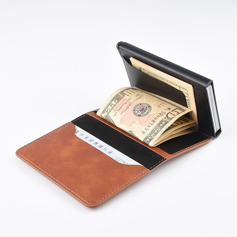 COTECI Airtag Wallet Leather RFID PU Card Holder