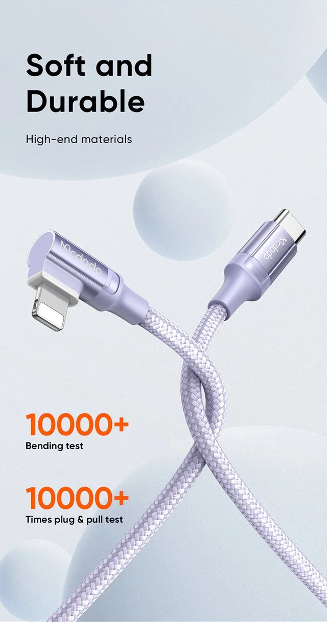Mcdodo CA-1262 Type-C to Lightning 36W L Type 90 Degree Auto Disconnect Data Cable 1.2m