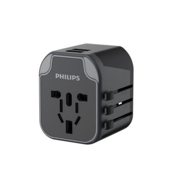 Philips Universal Socket Conversion Plug with USB Port