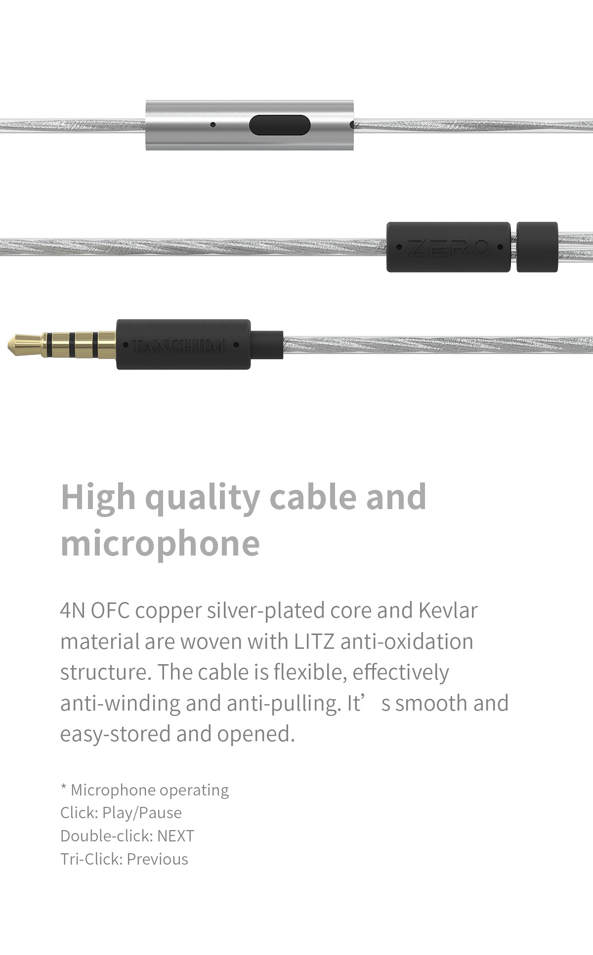 Tanchjim Zero In-Ear HiFi Dynamic Driver Earphone with Mic