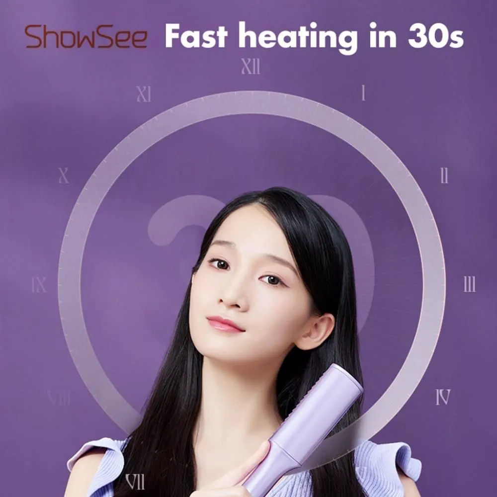 Xiaomi Showsee E1 Electric 2 in 1 Hair Comb Professional Safe Styling Hair Curler Negative Ion Hair Straightener