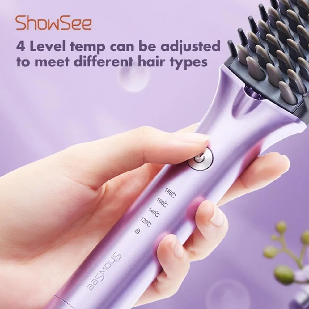 Xiaomi Showsee E1 Electric 2 in 1 Hair Comb Professional Safe Styling Hair Curler Negative Ion Hair Straightener