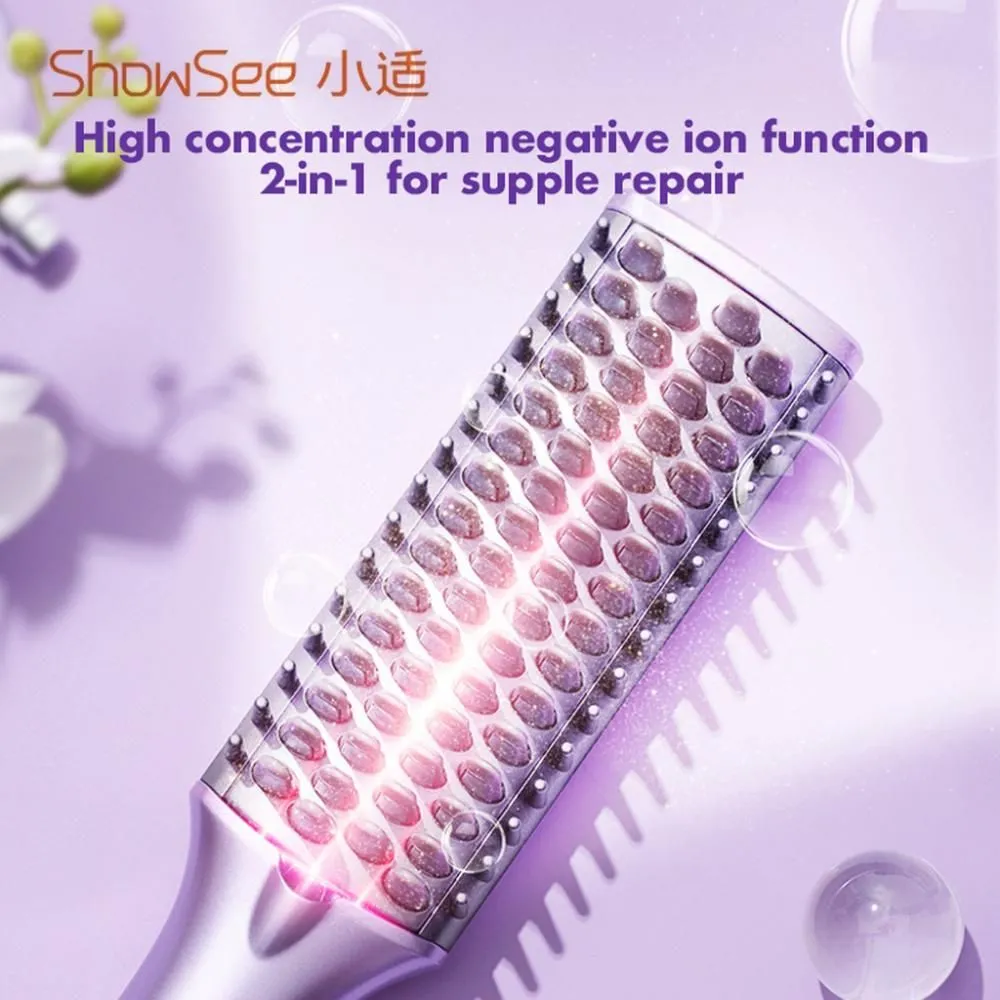 Xiaomi Showsee E1 Electric 2 in 1 Hair Comb Professional Safe Styling Hair Curler Negative Ion Hair Straightener