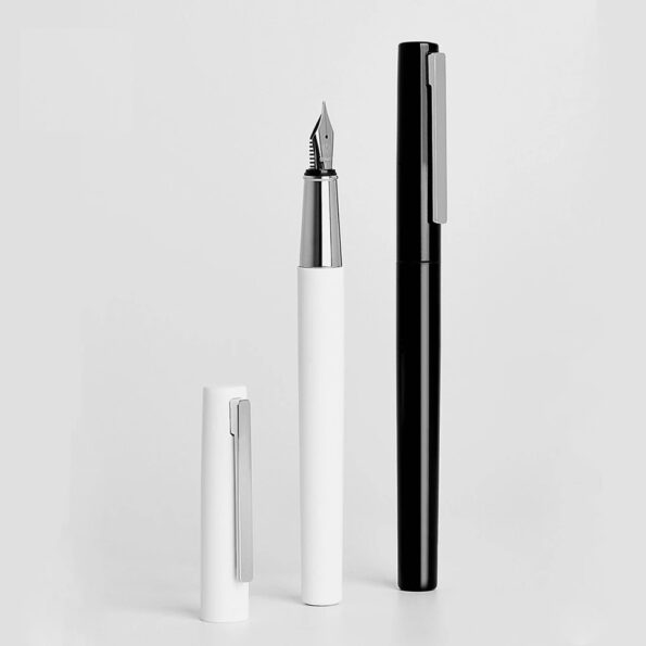 Xiaomi Youpin Kaco BRIO 0.3mm Nib Metal Black and White Fountain Pen with Storage