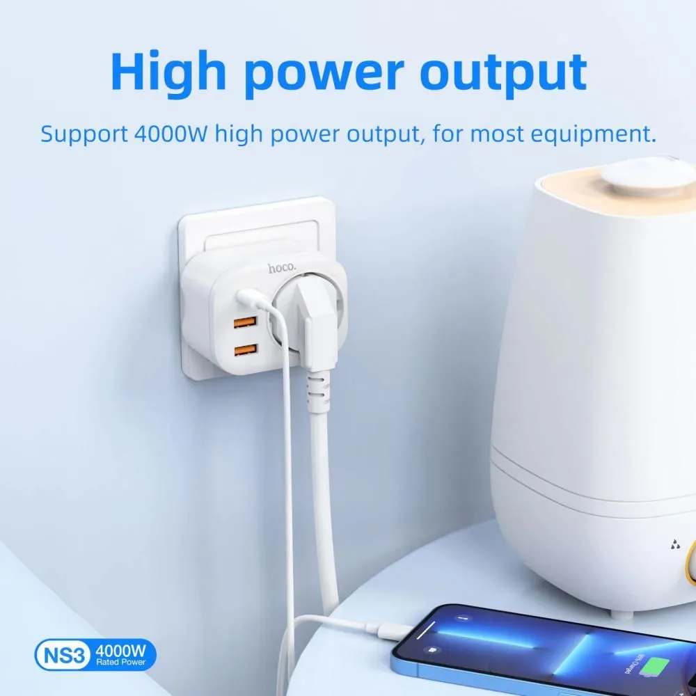 Hoco NS3 Multifunctional Socket 1C+2A PD 20W Ports