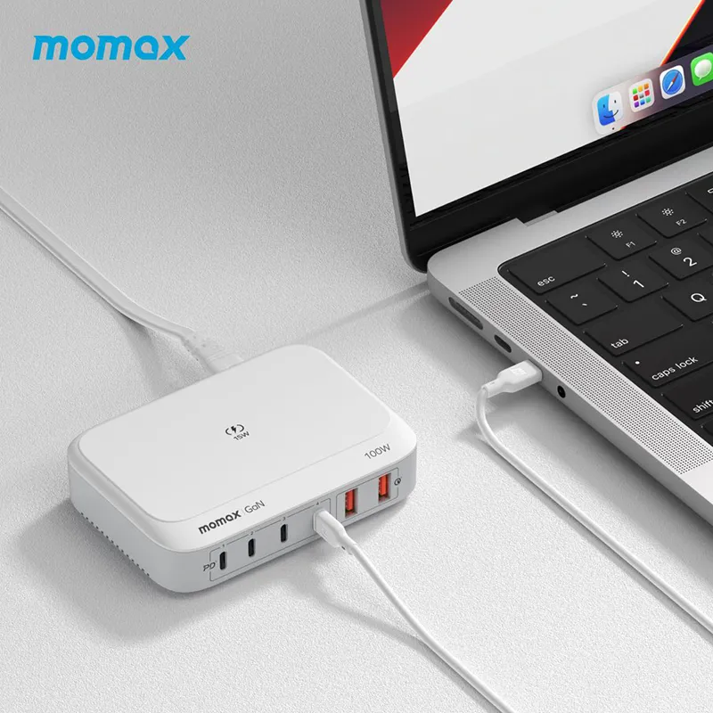 Momax UM28 Q.Plug Box GaN 100W Six Outputs with 15W Wireless Charging