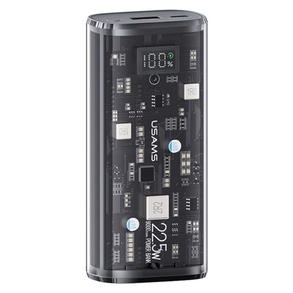 USAMS US-CD189 PD20W 9000mAh Dual Port Transparent Digital Display Fast Charging Power Bank