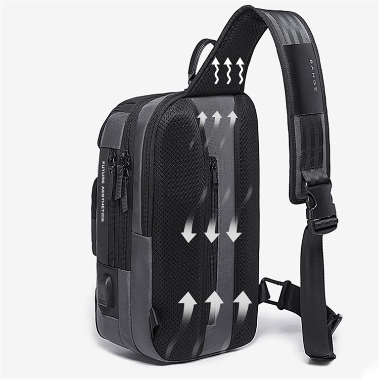BANGE BG-7086 Stylish Casual Single Shoulder Crossbody Bag with USB Port