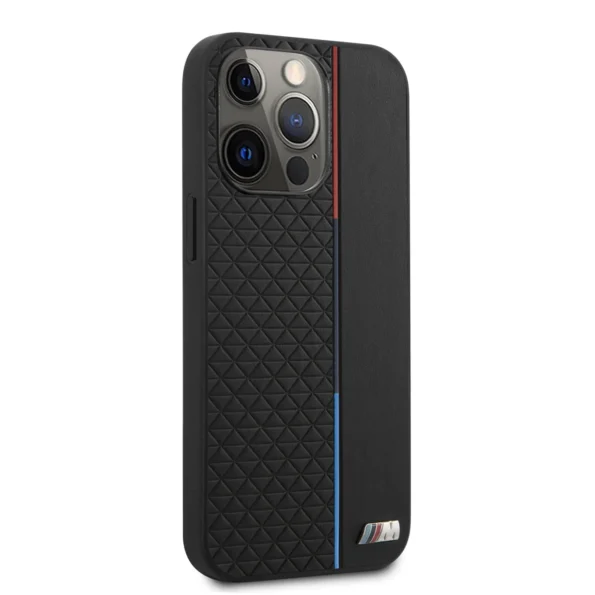 BMW M Collection PU With Small Triangle Pattern Protective Case for iPhone 14 Pro / 14 Pro Max