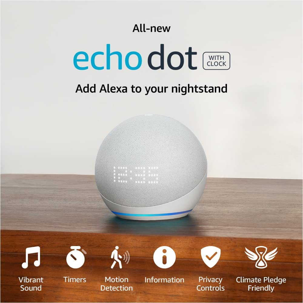 Buy Echo Dot With Clock Smart Speaker And Alexa (5th Gen) | Executive Ample  BD