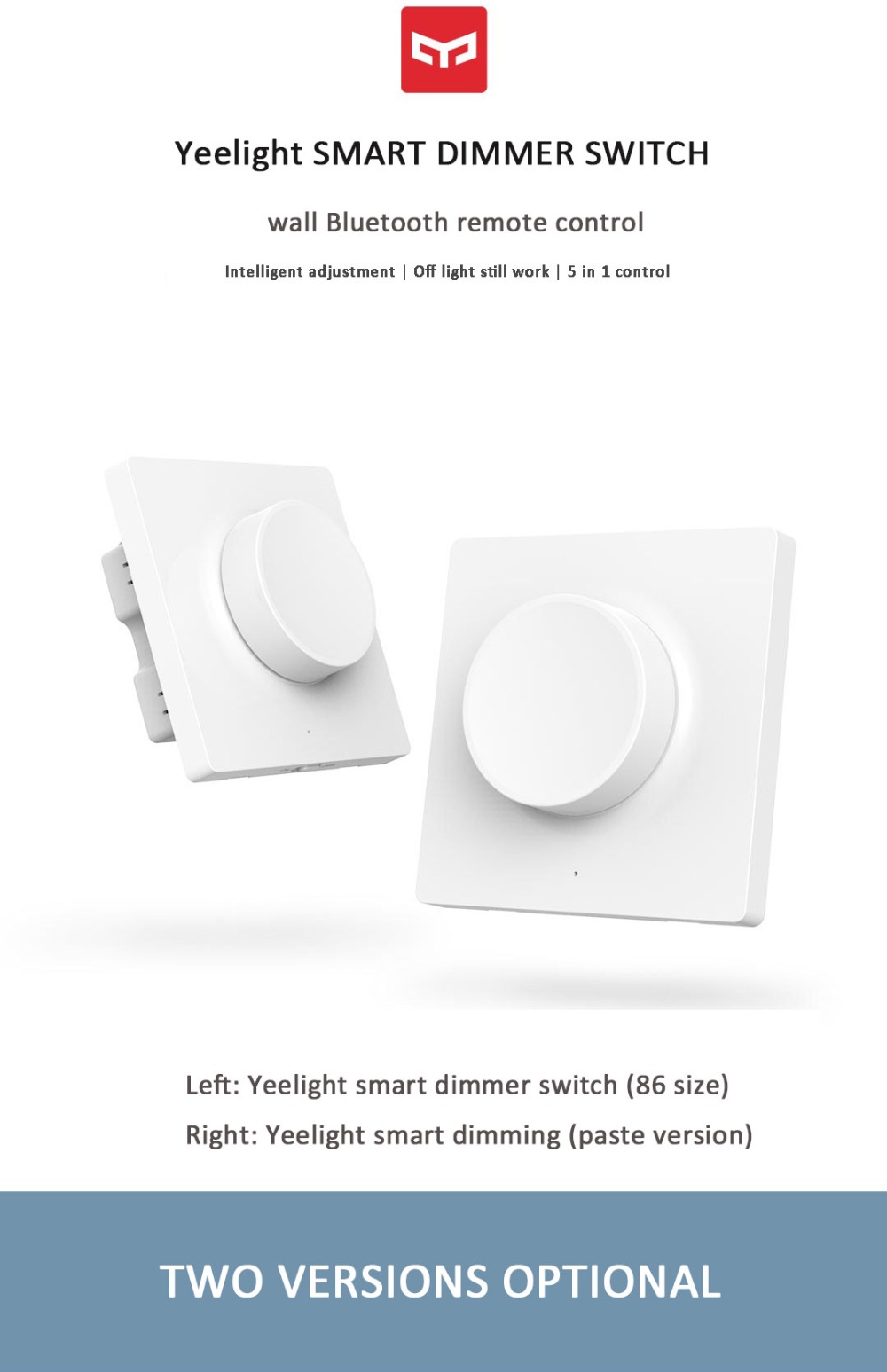 Xiaomi Yeelight Smart Dimmer Switch Wireless Wall Switch App Light Remote Control For Yeelight Ceiling Light