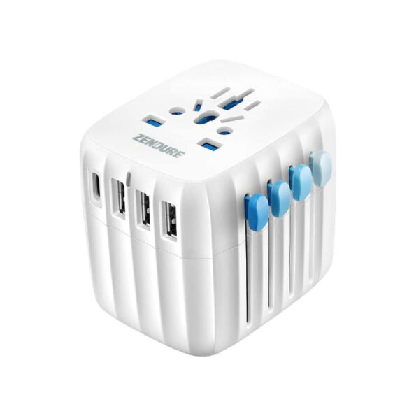 Zendure Passport 30W All-in-One Travel Adapter with USB-C Auto-Resetting Fuse