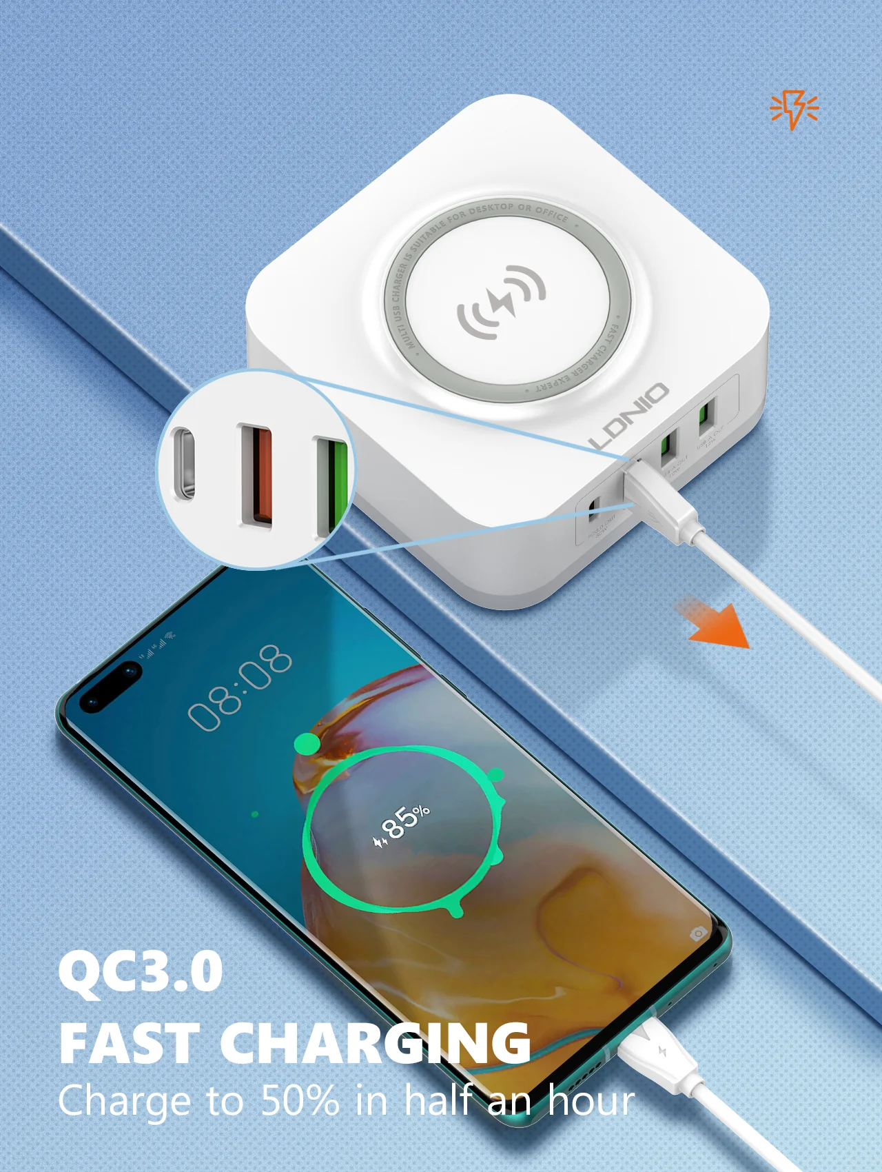 Buy LDNIO AW004 32W Desktop Wireless Charger Price In Pakistan available on techmac.pk we offer fast home delivery all over nationwide.