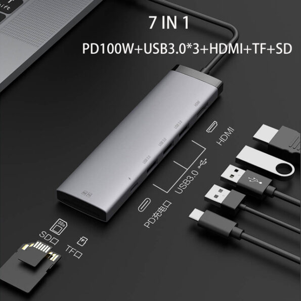 Xiaomi MIIIW 7 In 1 USB-C Hub Docking Station Adapter with 4K HDMI HD Display