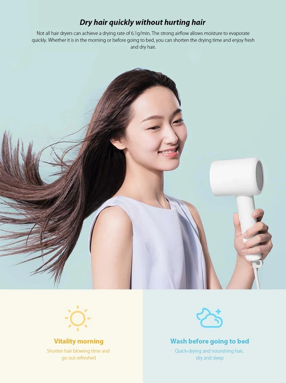 Xiaomi Mijia H300 1600W Portable Quick Dry Hair Dryer