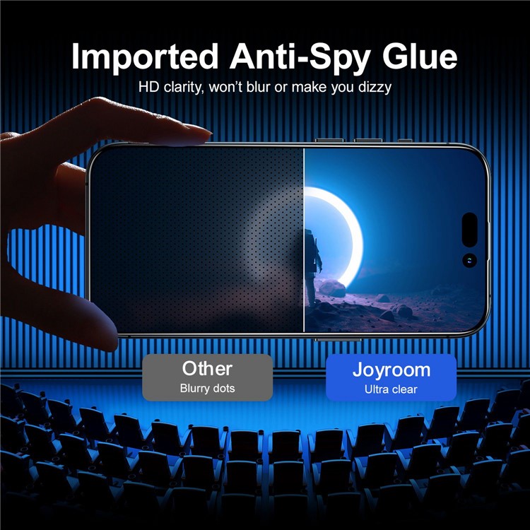 Joyroom Jr-P01 Black Edge Privacy Screen Protector For Iphone 14 / 14 Plus / 14 Pro / 14 Pro Max