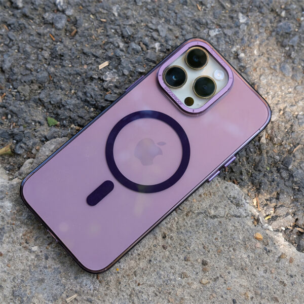 Magic Mask Magsafe Hard Pc Anti-Fall Case For Iphone 14 Pro / 14 Pro Max -Purple Cover &Amp; Protector