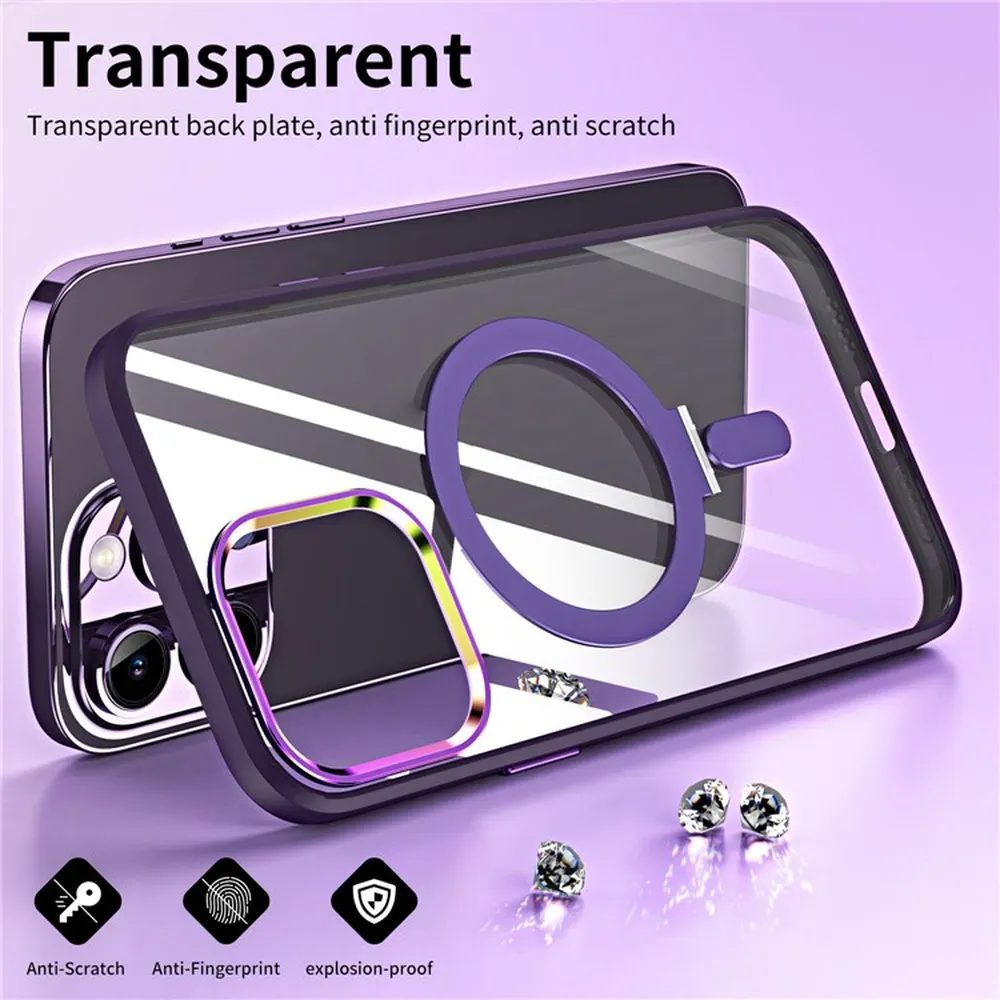 Raloirs Pc+Tpu Raised Camera Bezel Shockproof Magsafe Kickstand Case For Iphone 14 / 14 Pro / 14 Pro Max