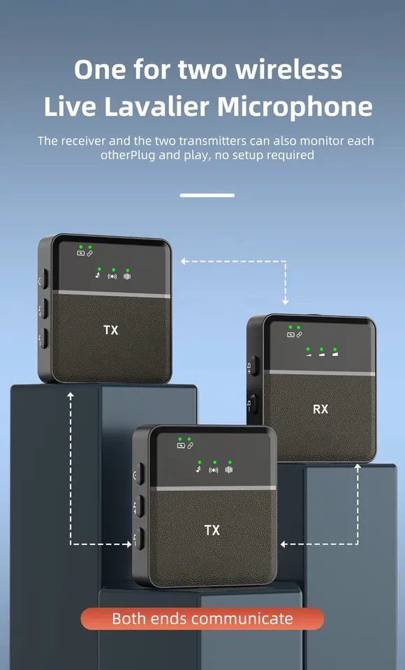 SX9 Mini Wireless Dual Microphone for Type-C and 3.5 Interface