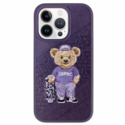 Santa Barbara Jockey Series Genuine Leather Case for iPhone 14 Pro Max – Purple Cover & Protector