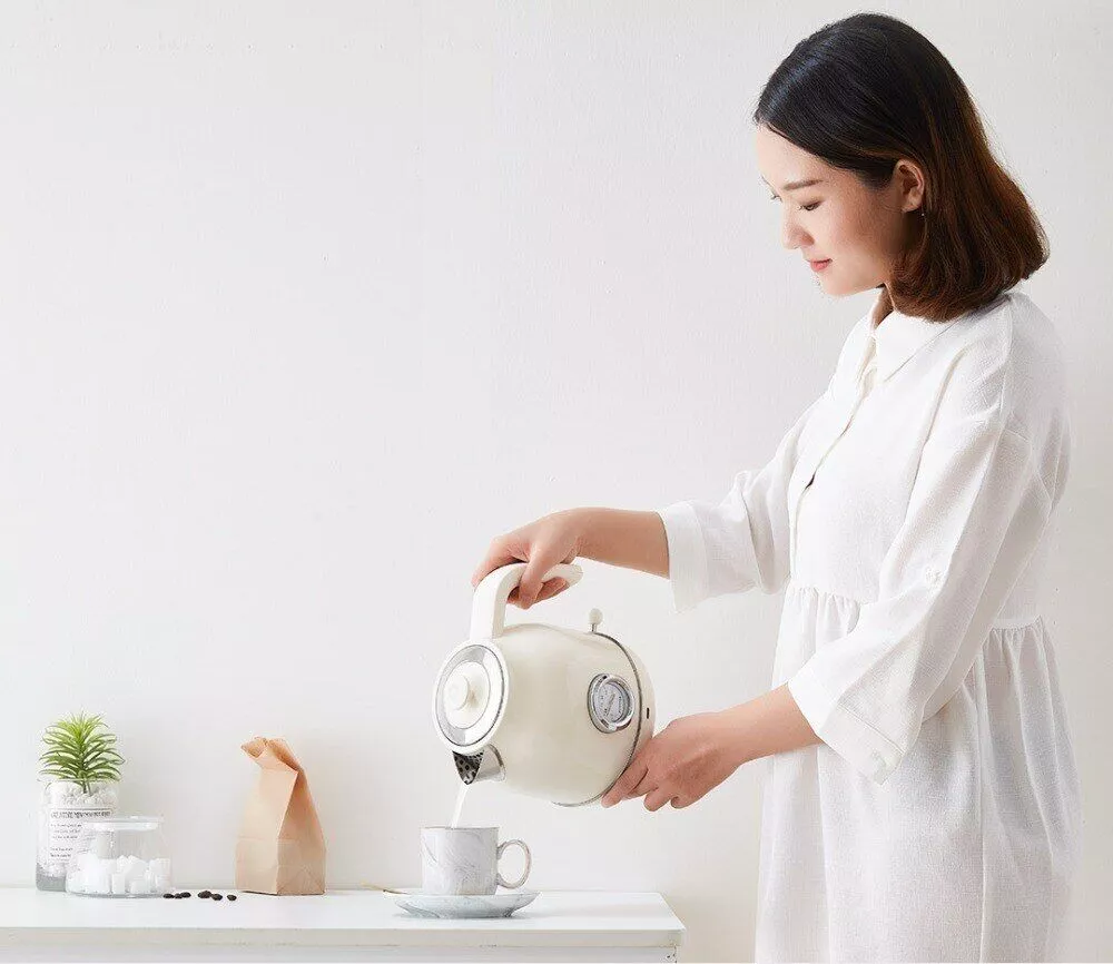 Xiaomi OCOOKER Retro Stainless Steel Electric Kettle with Watch Thermometer Display 1.7L 1800W