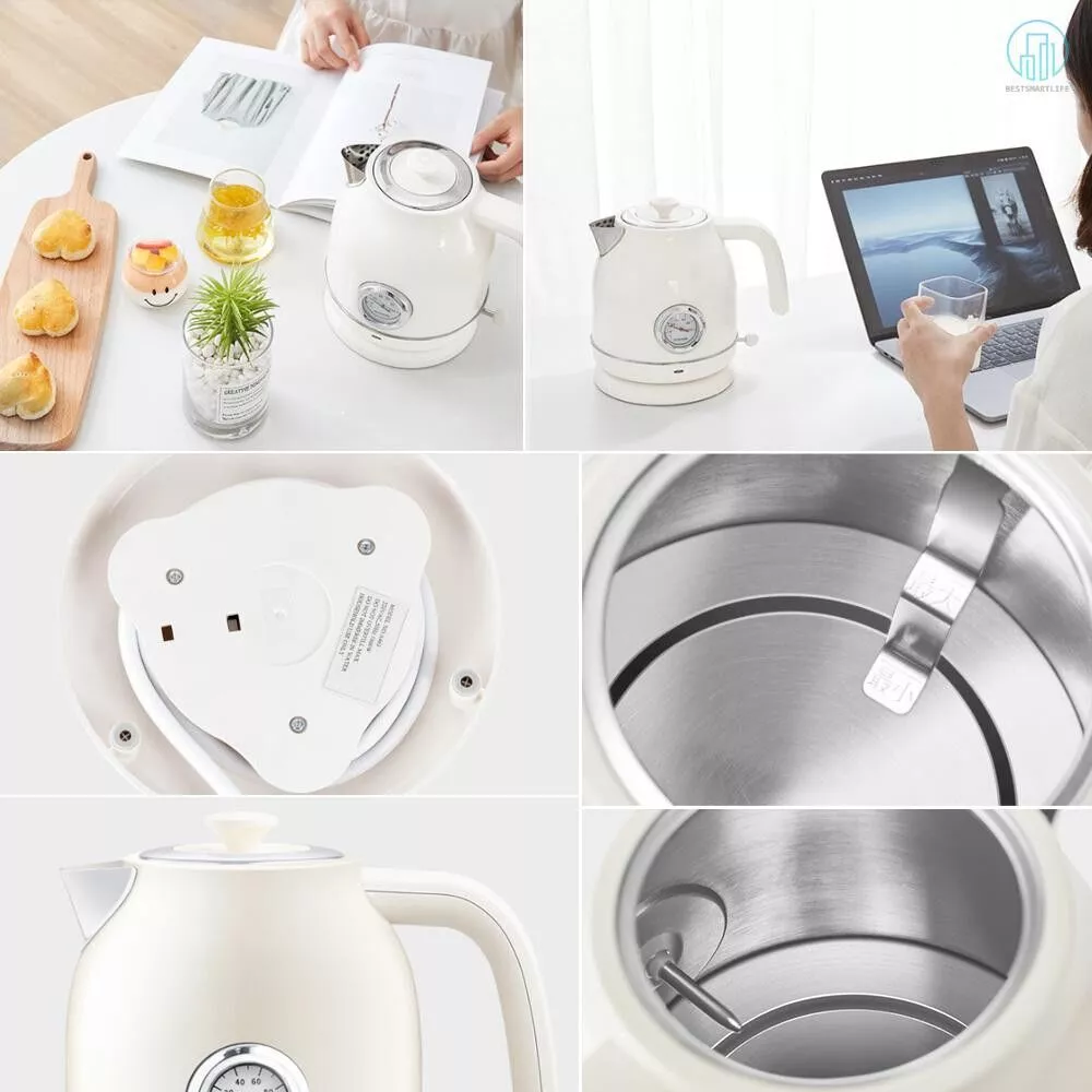 Xiaomi OCOOKER Retro Stainless Steel Electric Kettle with Watch Thermometer Display 1.7L 1800W