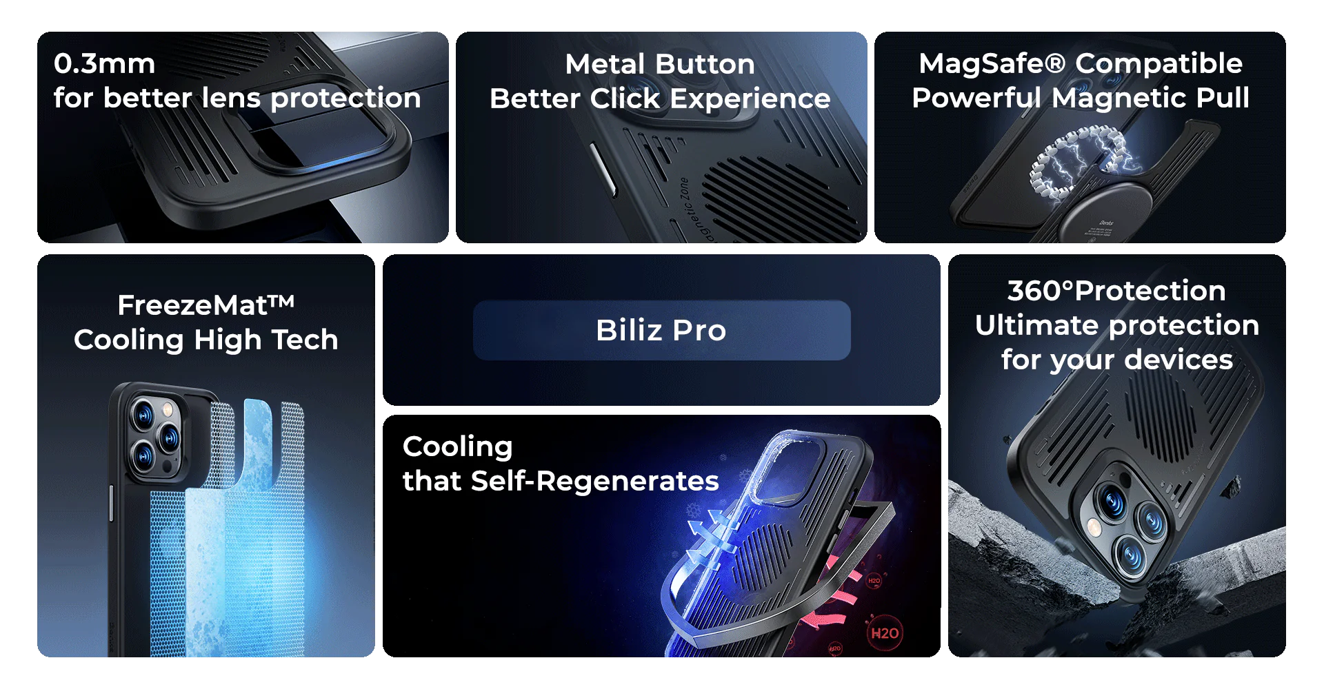 Benks MagClap™ Biliz Pro Cooling Case for iPhone 14 Pro Max