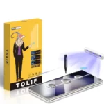 TOLIF Fingerprint Work Screen Protector UV Tempered Glass for Samsung S22 Ultra Cover & Protector