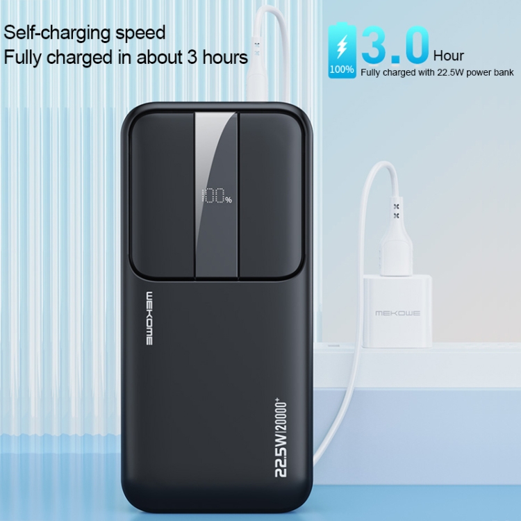 WEKOME WP-303 Gonen Series 20000mAh 22.5W LED Display Fast Charging Power Bank (Black)