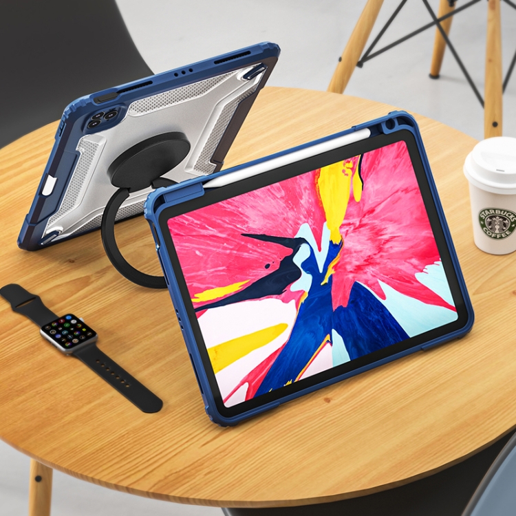 WiWU Mecha Shockproof Rotative Stand iPad Case with Stylus Pen Slot Cover for 10.2 / 10.5 / 10.9 / 11Inch