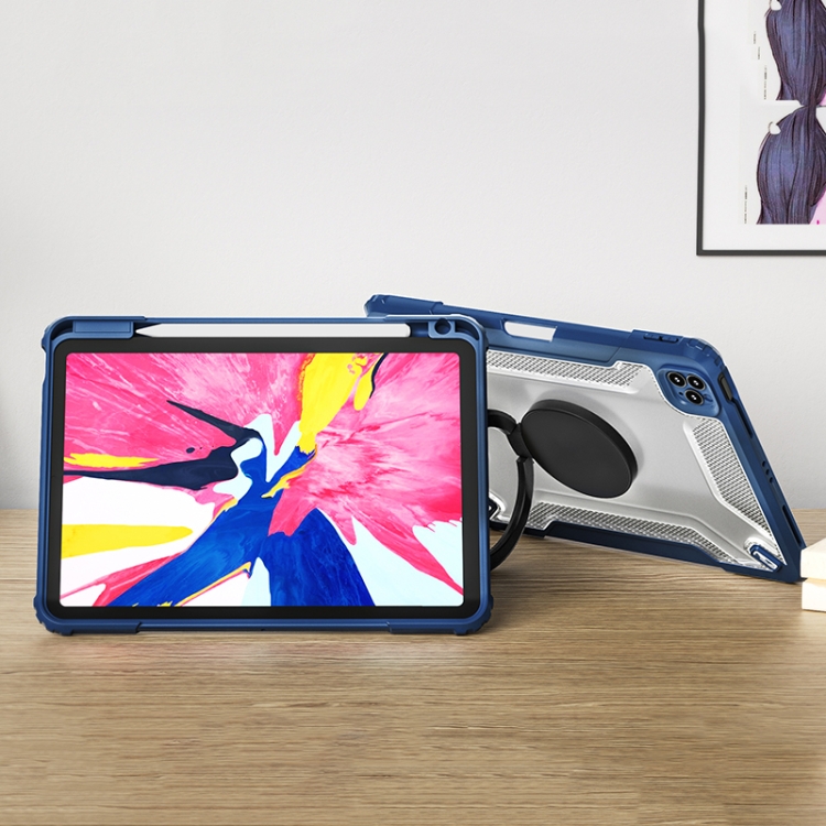 WiWU Mecha Shockproof Rotative Stand iPad Case with Stylus Pen Slot Cover for 10.2 / 10.5 / 10.9 / 11Inch