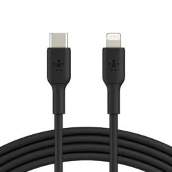 Belkin BoostCharge Fast Charging USB C to Lightning Cable 3.3ft/1M – MFi Certified – Black flash Cable