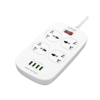 LDNIO SC4407 Power Socket 4 USB Charger with 2m Power Extension Cord