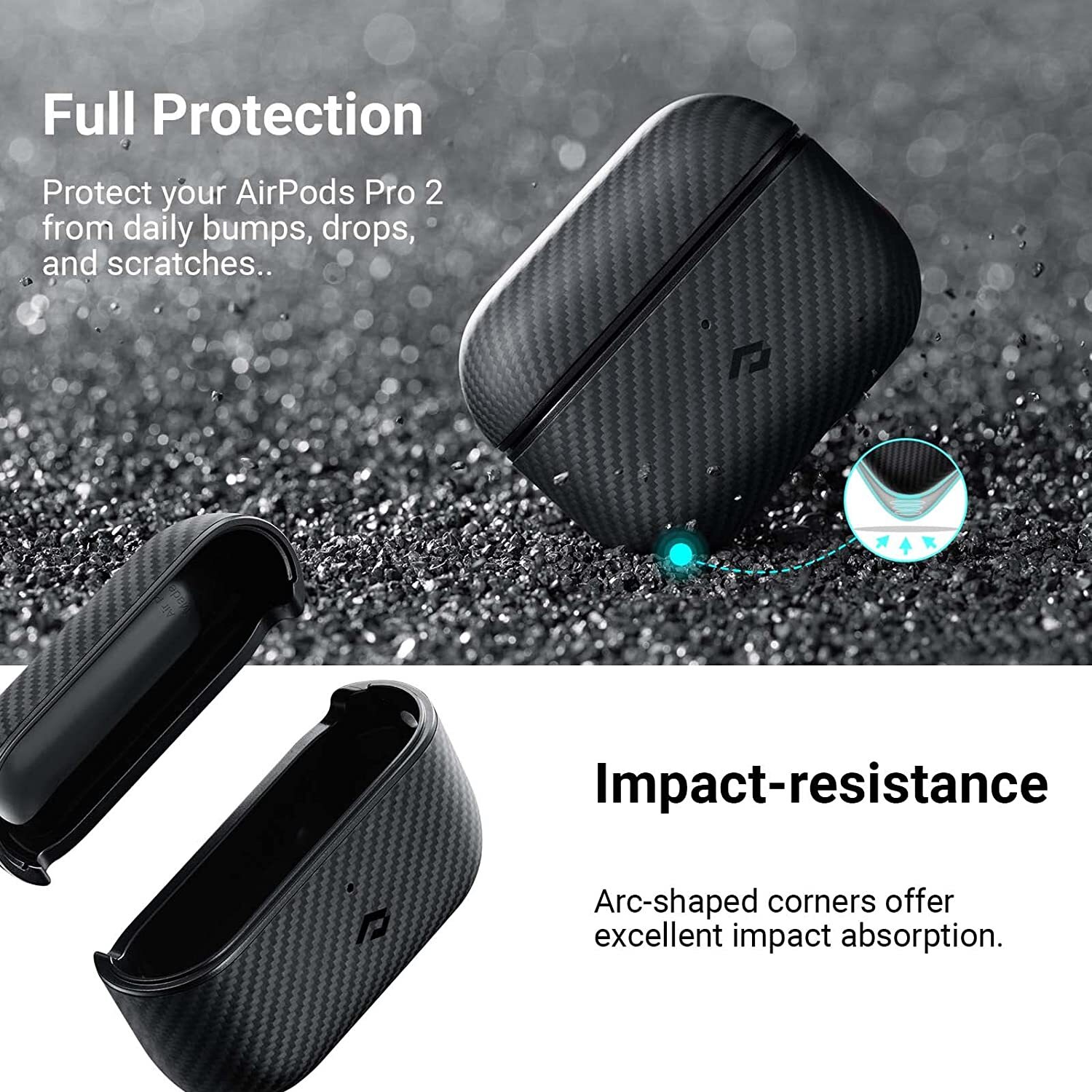 Pitaka Magez Protective Case For Airpods Pro 2 -600D Black/Grey (Twill)