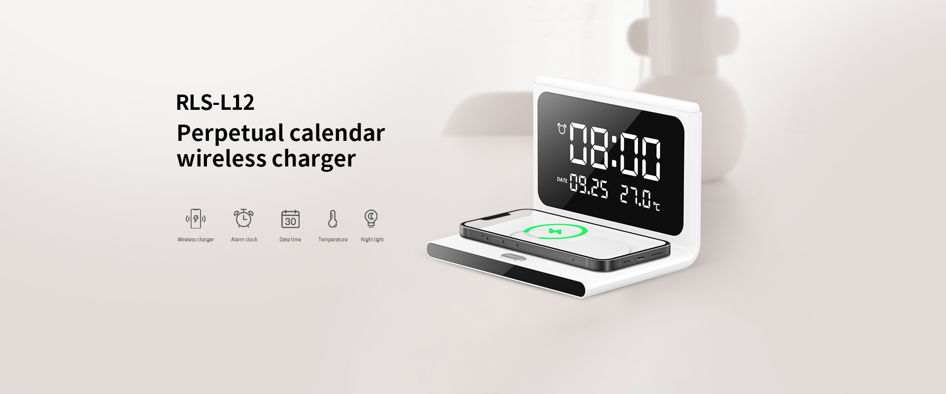 Recci RLS-L12 Perpetual Calendar 15W Wireless Charger