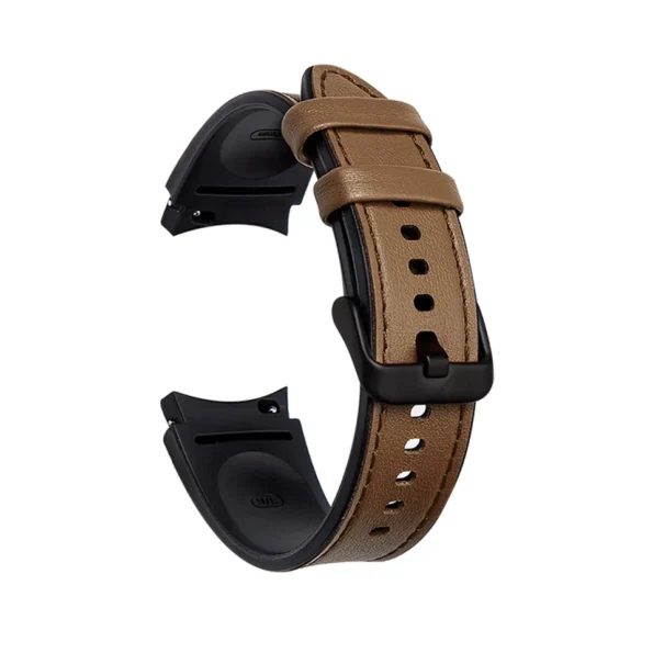 Silicone Leather Strap for Samsung Watch 4 / 4 Classic / 5 / 5 Pro