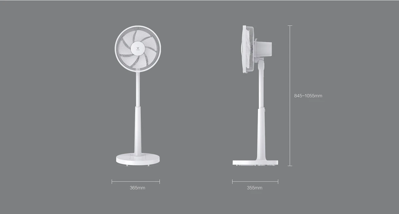 VIOMI VXFS12-Z Pedestal Fan DC Inverter Fan Mute Energy Saving Smart Remote Control Stand Fan with APP and Voice Control