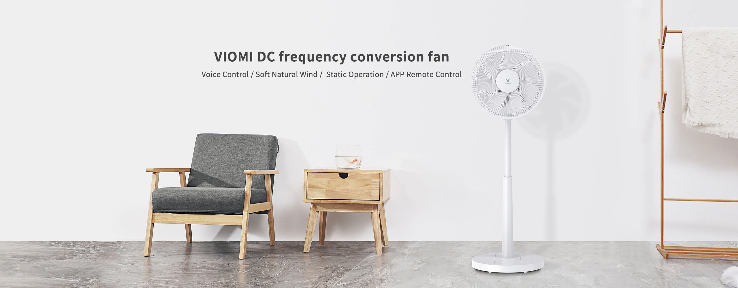 VIOMI VXFS12-Z Pedestal Fan DC Inverter Fan Mute Energy Saving Smart Remote Control Stand Fan with APP and Voice Control