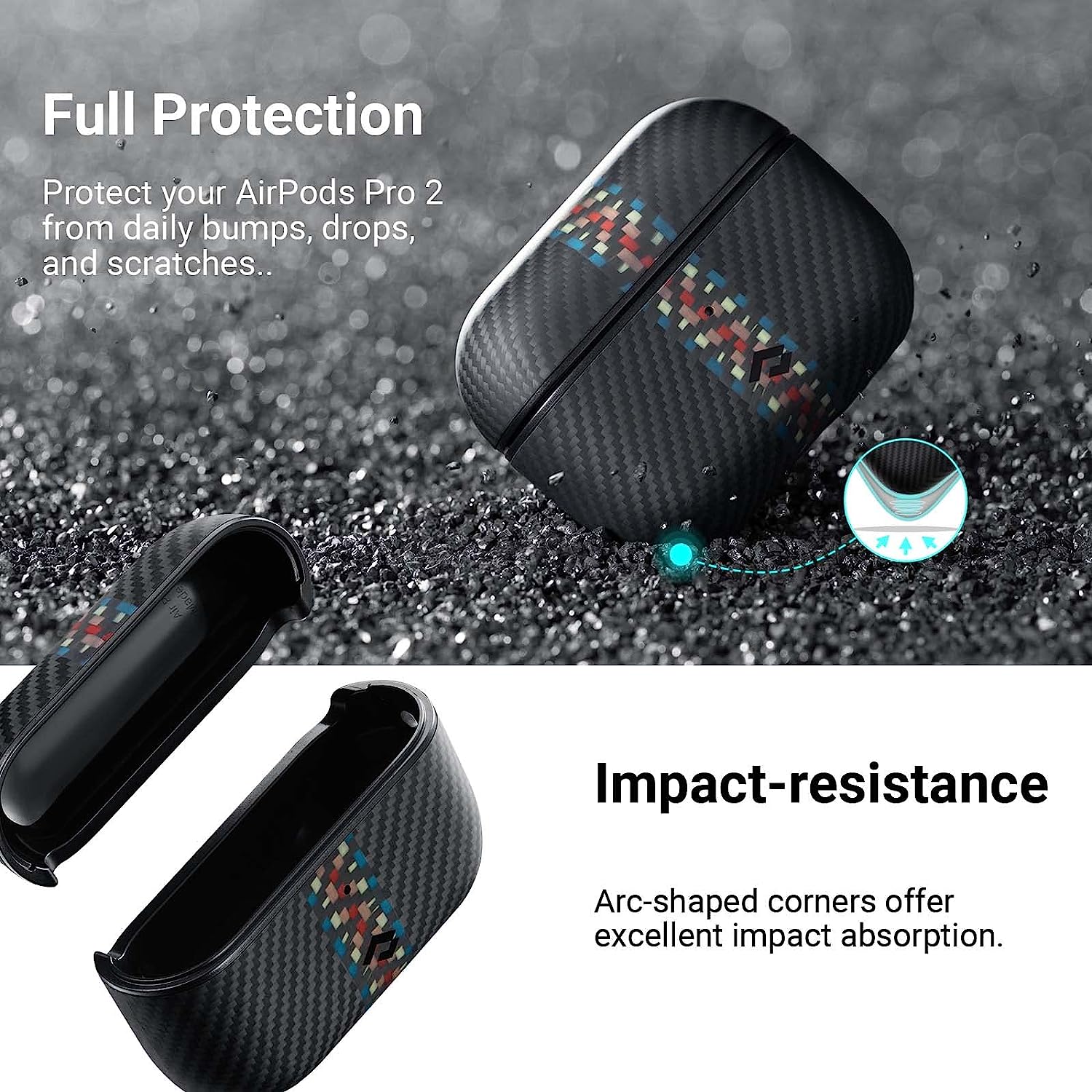 PITAKA MagEZ Protective Case for AirPods Pro 2 - 600D Rhapsody