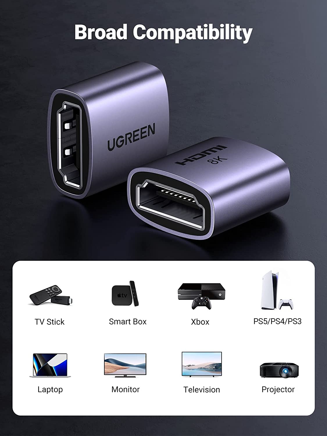 UGREEN 90592 HDMI 8K 60Hz Female to Female Adapter