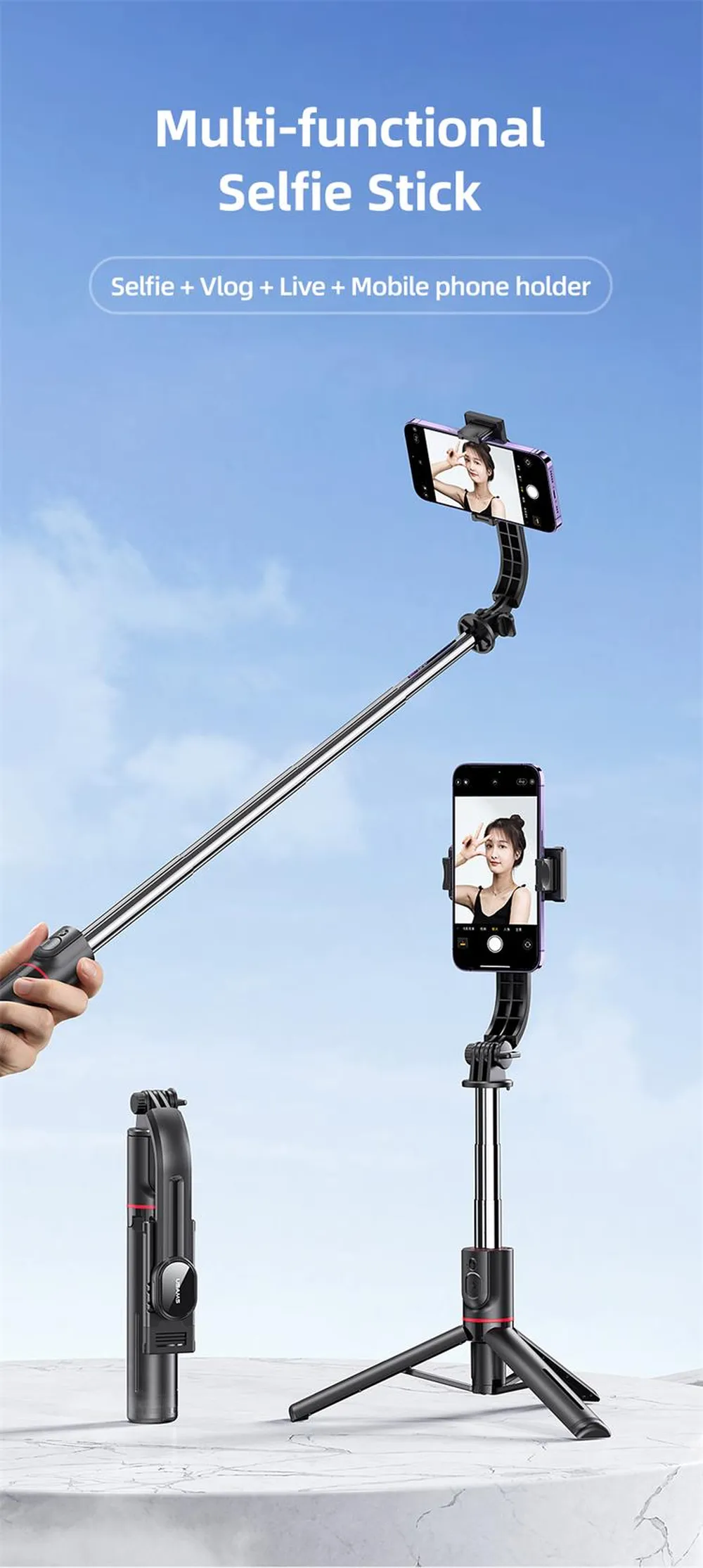 USAMS US-ZB256 Wireless Selfie Stick with Tripod