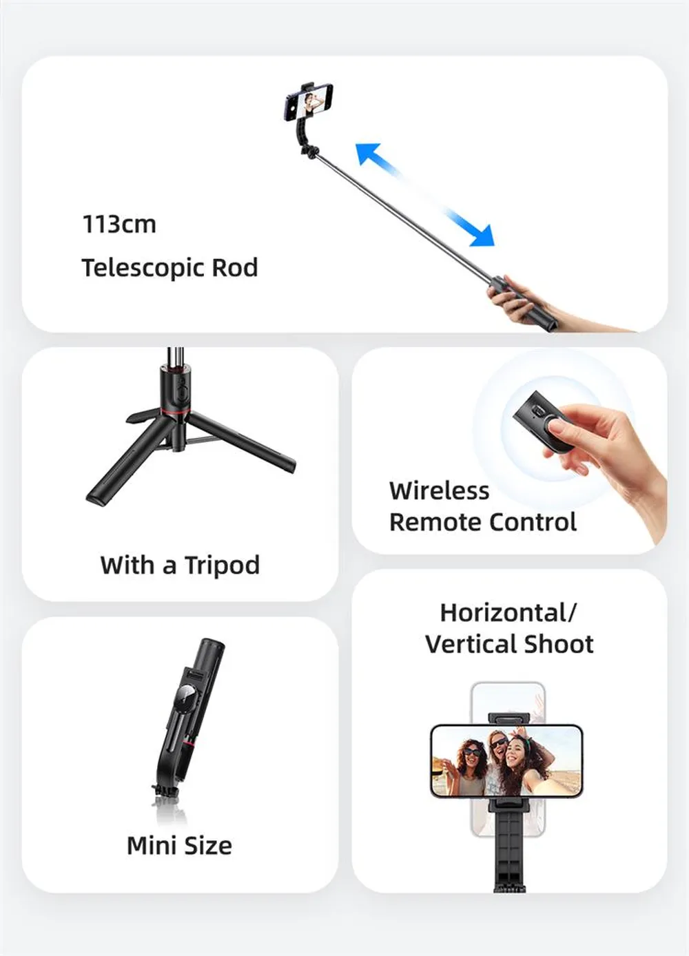 USAMS US-ZB256 Wireless Selfie Stick with Tripod