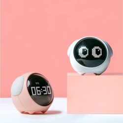 Emoji Pixel Alarm Clock Voice Control Led Light Multifunction Digital Clock Accessories