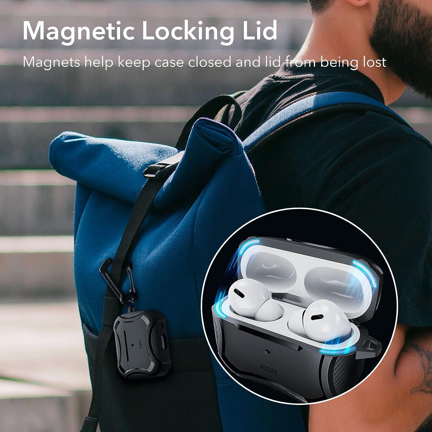 Esr Cyber Armor With Halolock Magnetic Tough Case For Airpods Pro