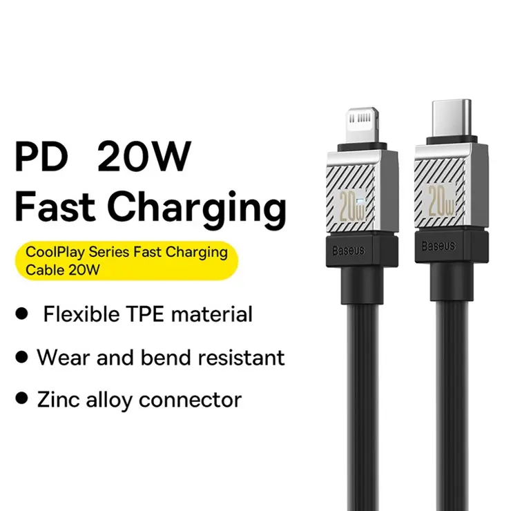 BASEUS CoolPlay Series 20W Type-C to Lightning Doublly-Wrapped Premium Quality Fast Charging Cable -1M